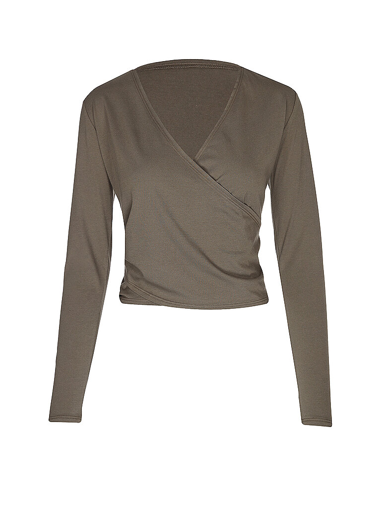 Damen Yoga Wickeljacke Signature Wrap braun S W