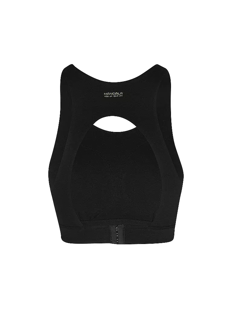 MANDALA | Damen Sport-BH Open Back Medium Support | schwarz