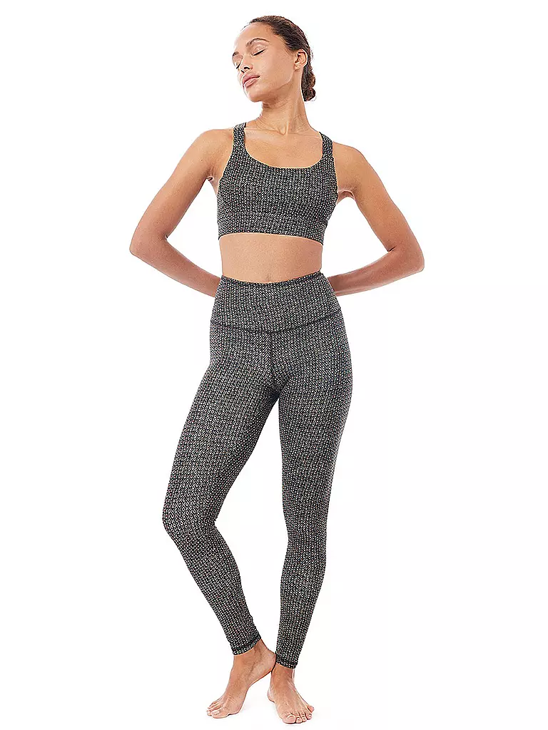 MANDALA | Damen Sport-BH Printed Low Support | dunkelblau