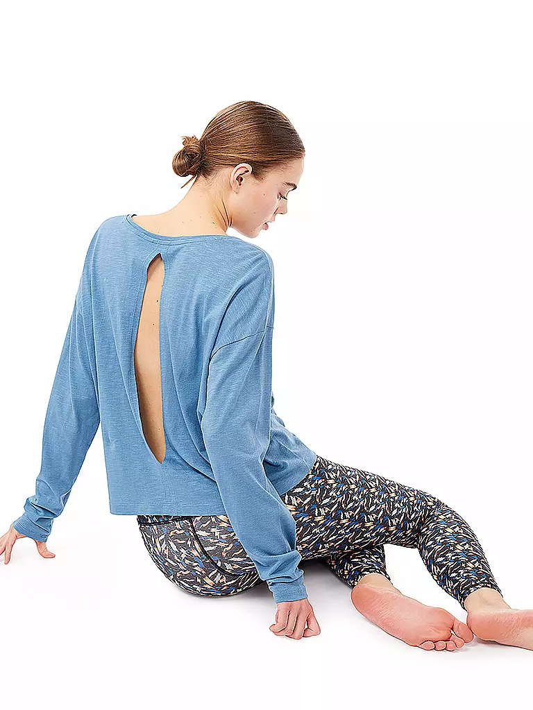 MANDALA | Damen Yoga Shirt LA Open Back | blau