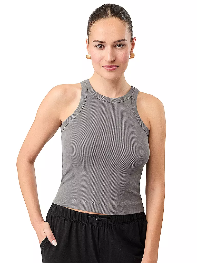 MANDALA | Damen Yoga Tank Boy Top | grau