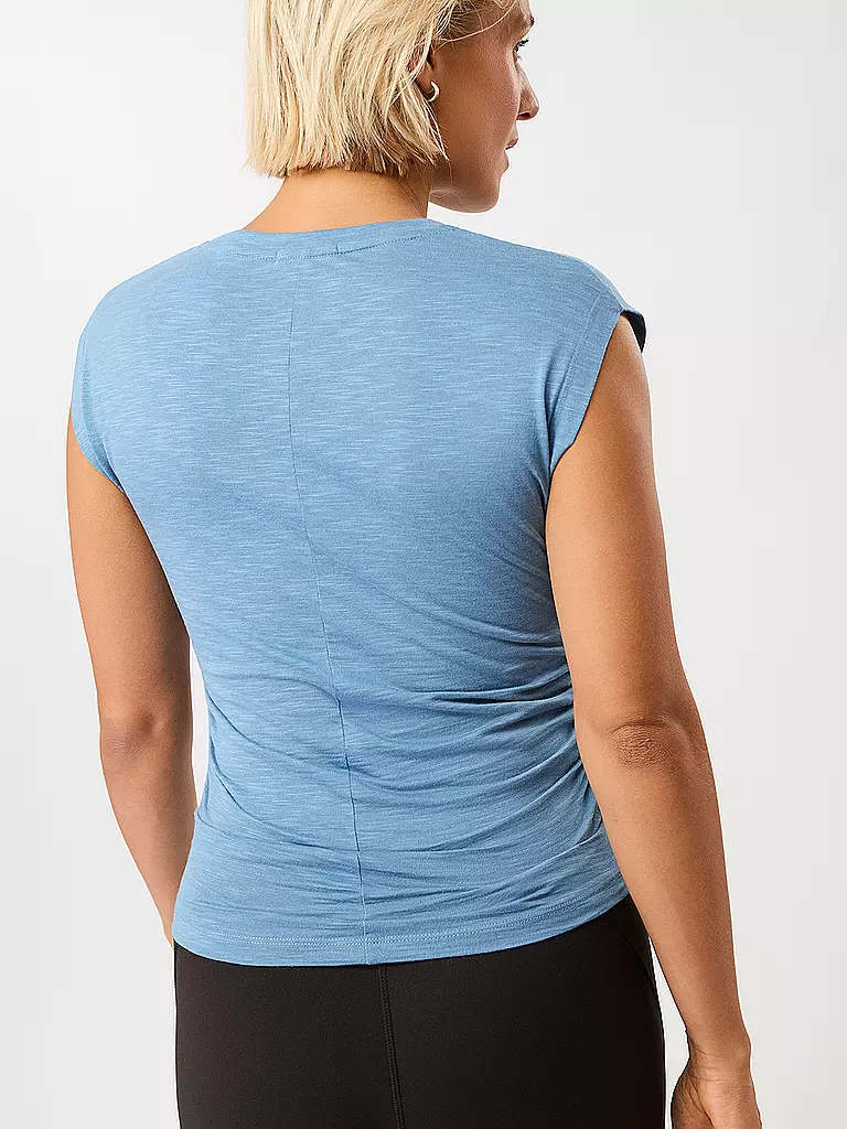 MANDALA | Damen Yoga Tank Side Ruffled | hellblau