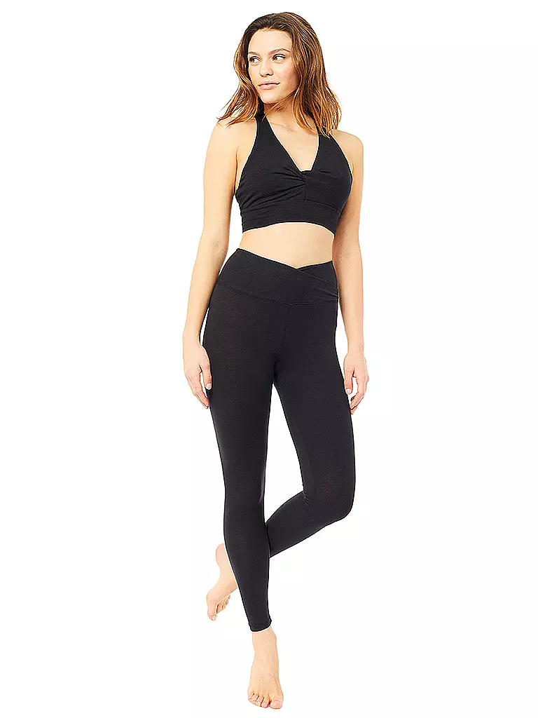 MANDALA | Damen Yoga Tight High Rise Wrap | schwarz