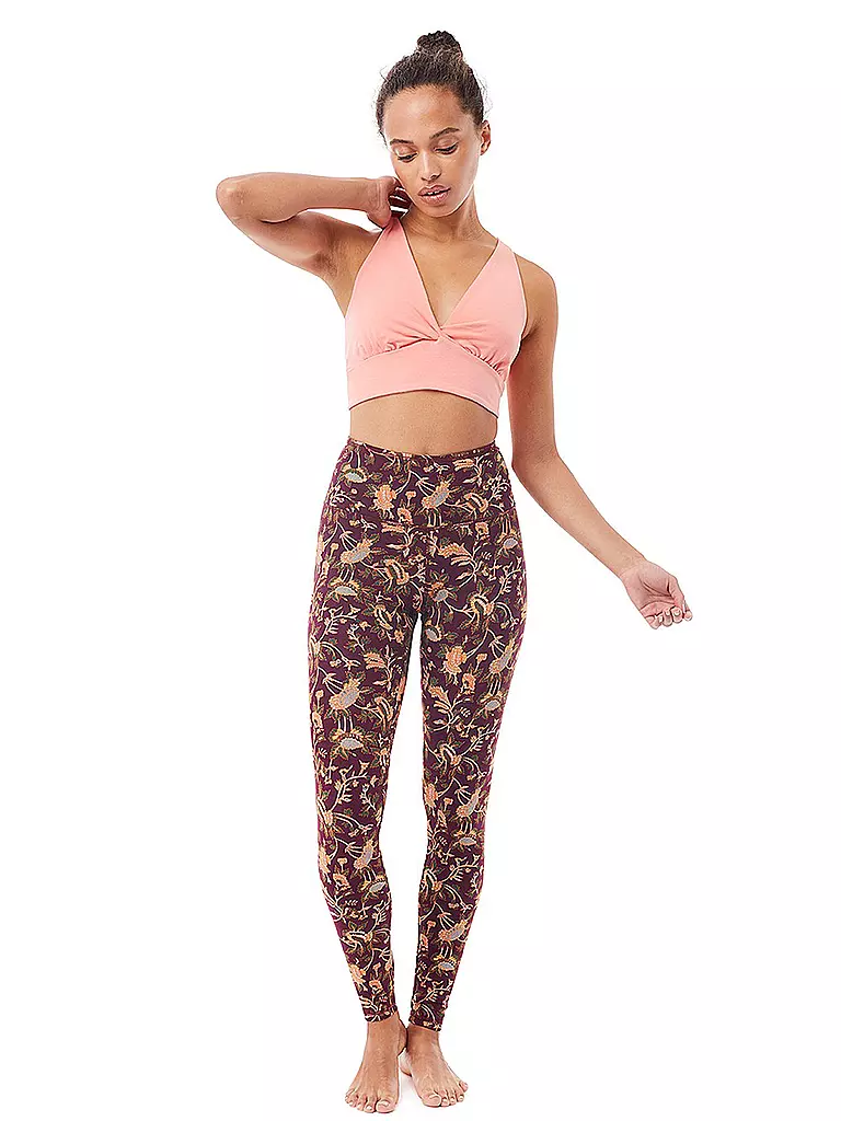 MANDALA | Damen Yoga Tight Printed | dunkelrot