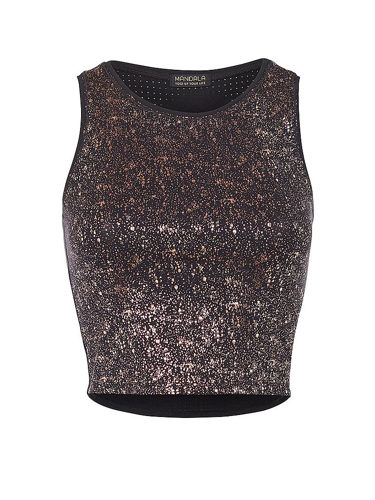 MANDALA | Damen Yoga Top Crop Sparkling | schwarz