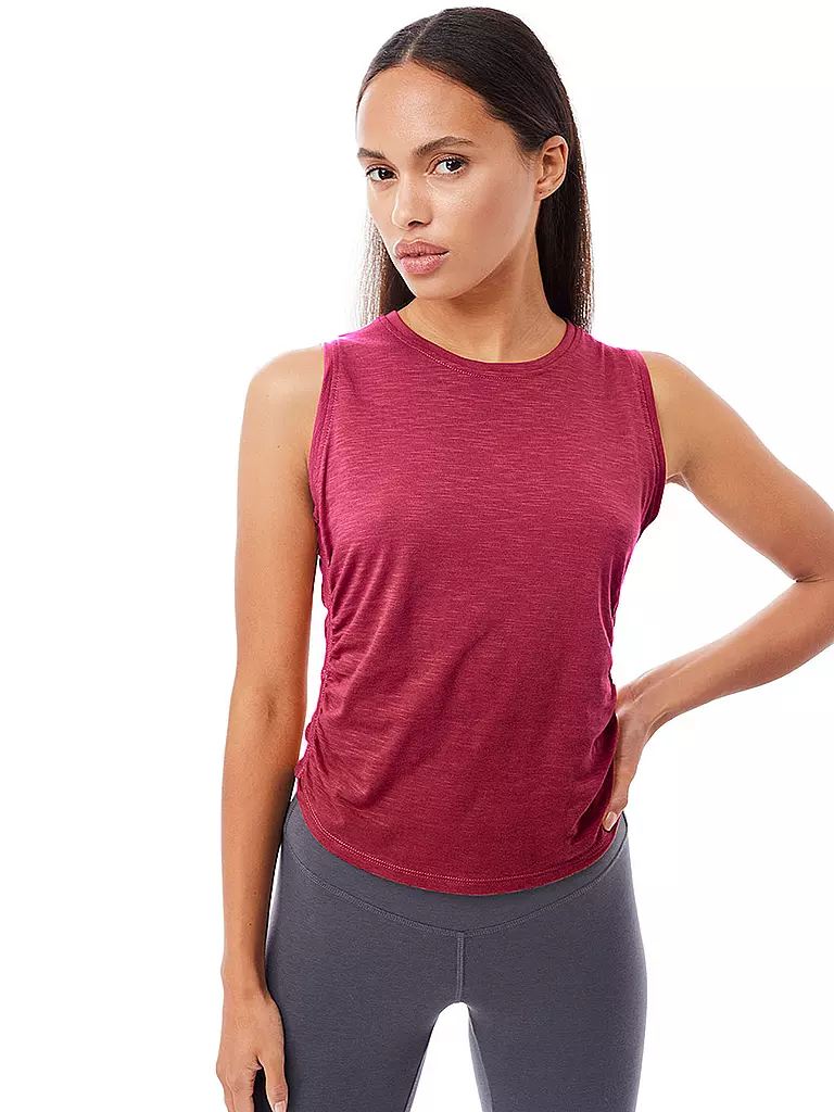 MANDALA | Damen Yoga Top Side Ruffled | rosa