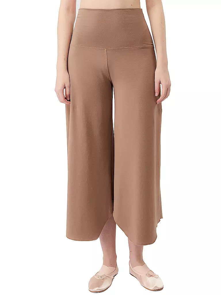 MANDALA | Damen Yogahose Roll Over Tulip | hellbraun