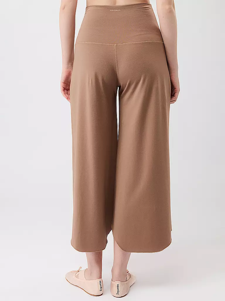 MANDALA | Damen Yogahose Roll Over Tulip | hellbraun