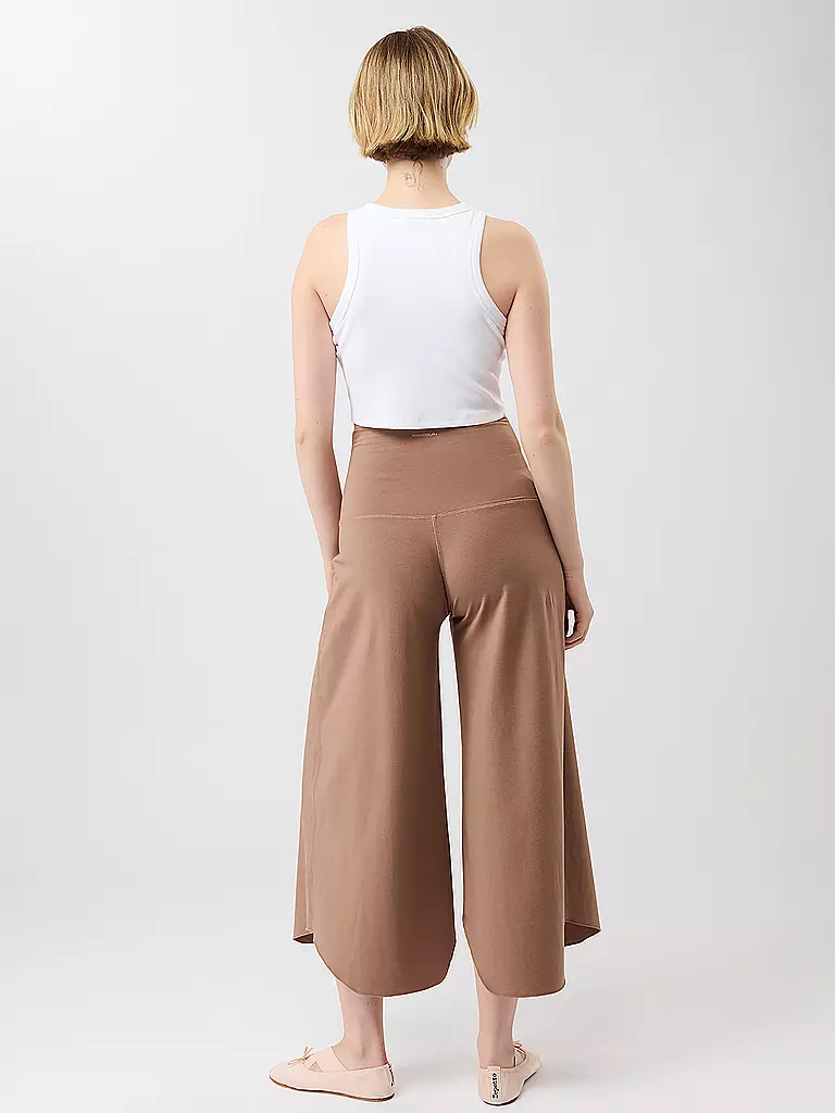 MANDALA | Damen Yogahose Roll Over Tulip | hellbraun
