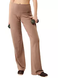 MANDALA | Damen Yogahose Wide Leg | hellbraun