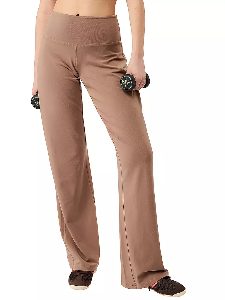 MANDALA | Damen Yogahose Wide Leg | hellbraun