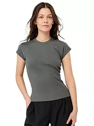 MANDALA | Damen Yogashirt Slim Fit Ribbed | grau