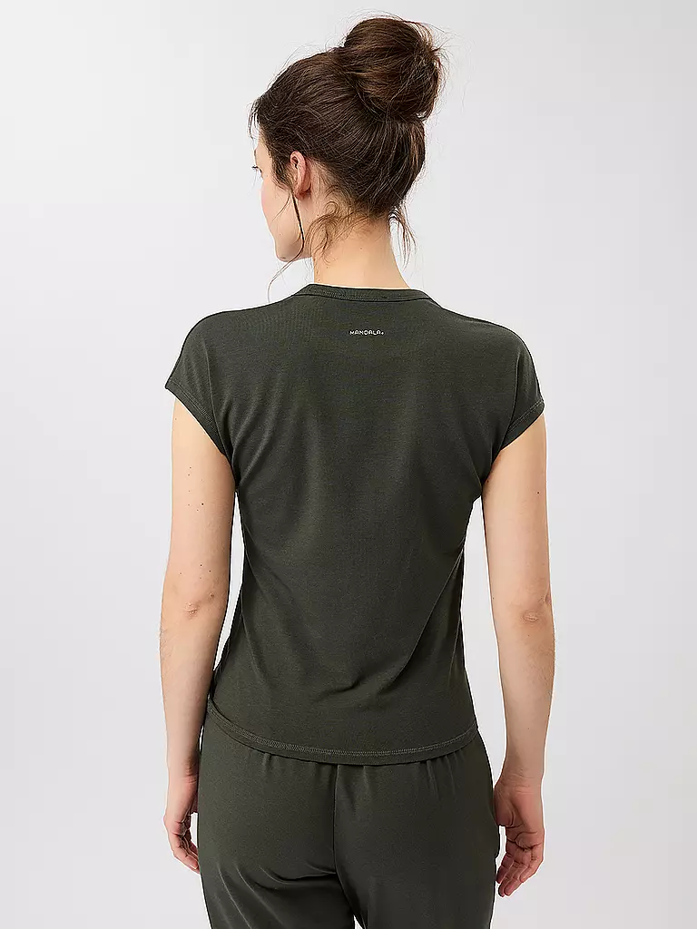 MANDALA | Damen Yogashirt Slim Fit | dunkelgrün