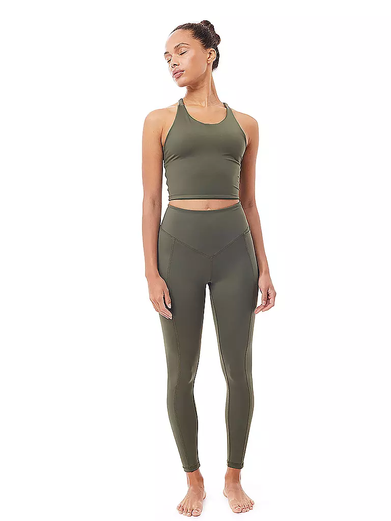 MANDALA | Damen Yogatight V-Style | olive