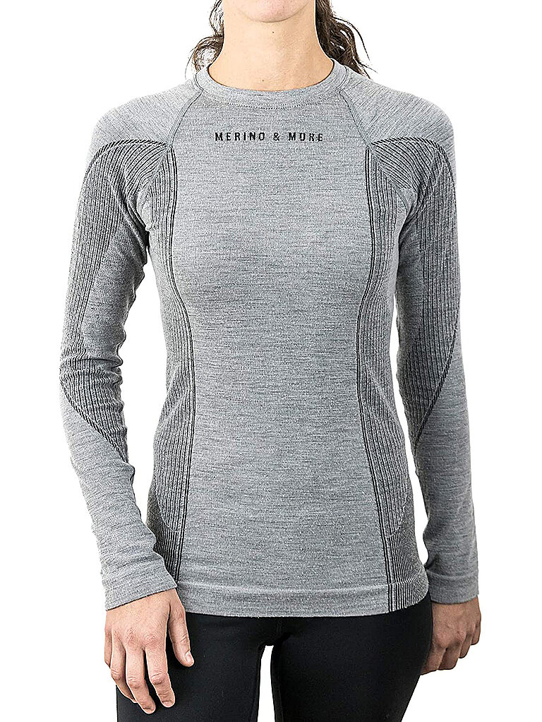 MERINO & MORE Damen Funktionsshirt Longsleeve grau | M