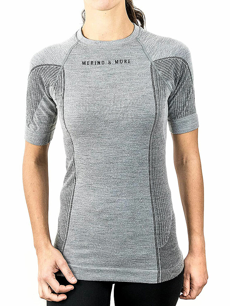 MERINO & MORE Damen Funktionsshirt Shortsleeve grau | S