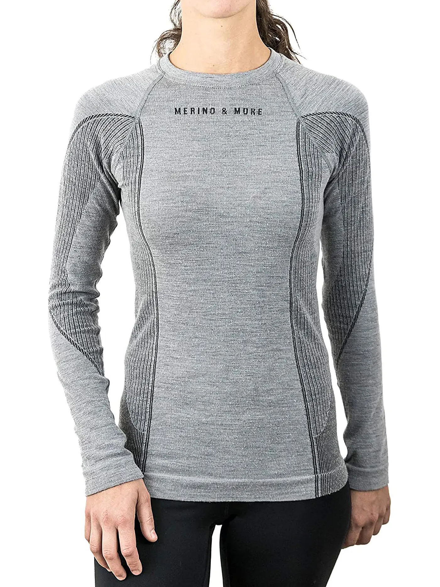 MERINO & MORE | Damen Funktionsshirt Longsleeve | grau