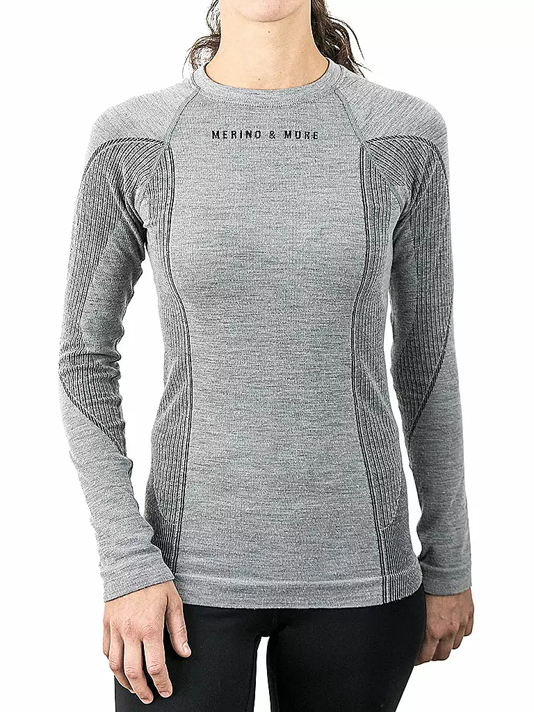 MERINO & MORE | Damen Funktionsshirt Longsleeve | grau