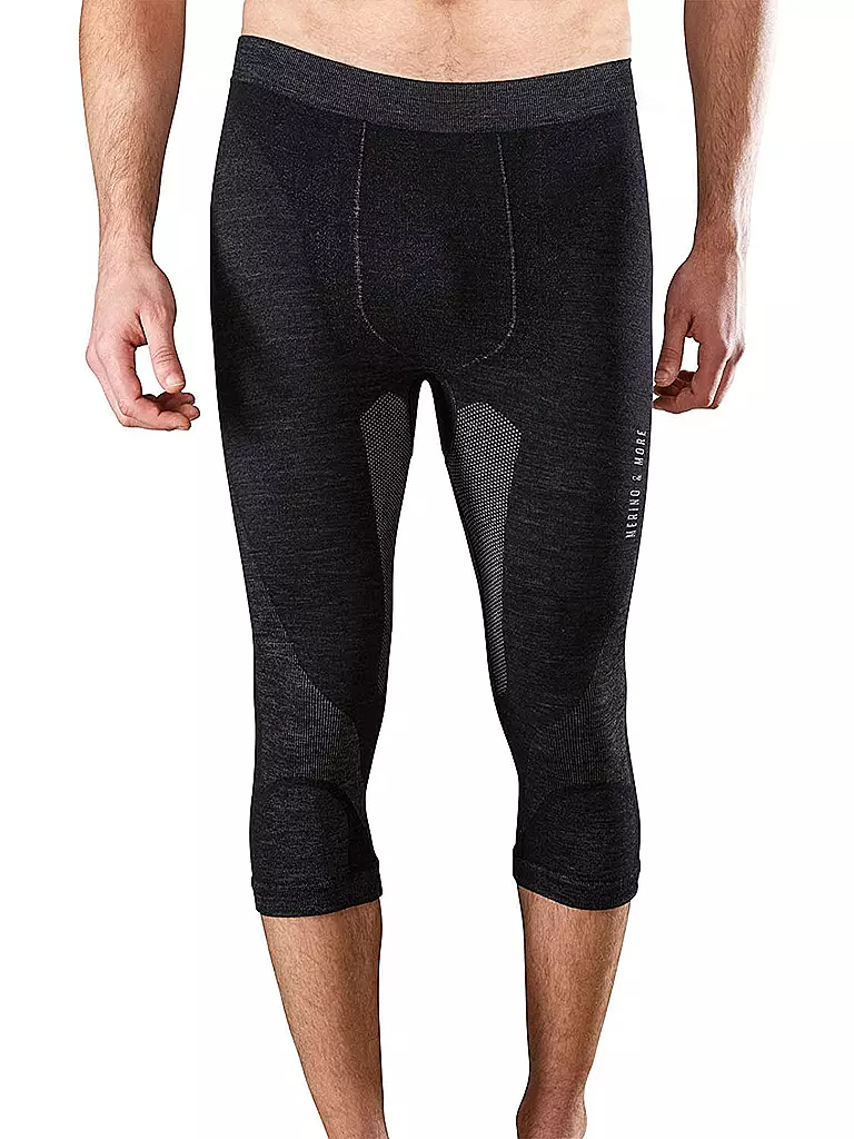 MERINO & MORE | Herren Funktionsunterhose 3/4 | schwarz