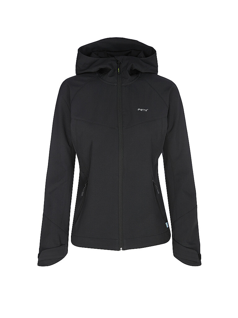 Meru Softshelljacke Hood Recycled Polyester-Elastane Schwarz