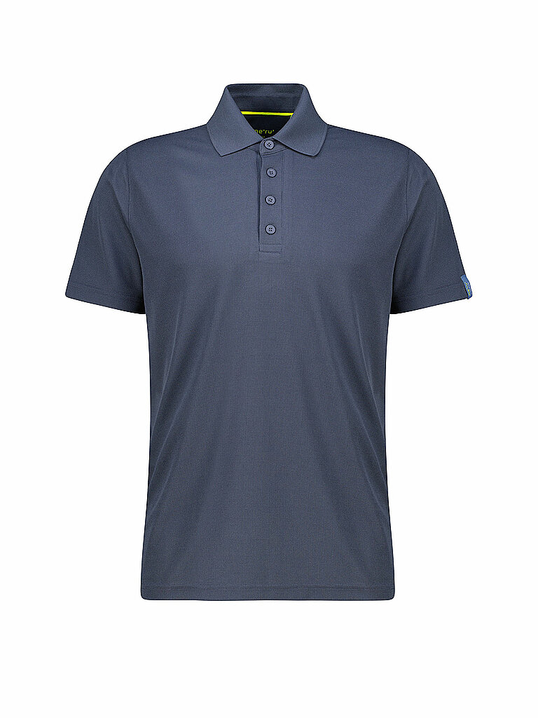 Meru Poloshirt Classic Polo Collar Recycled Polyester Dunkelblau