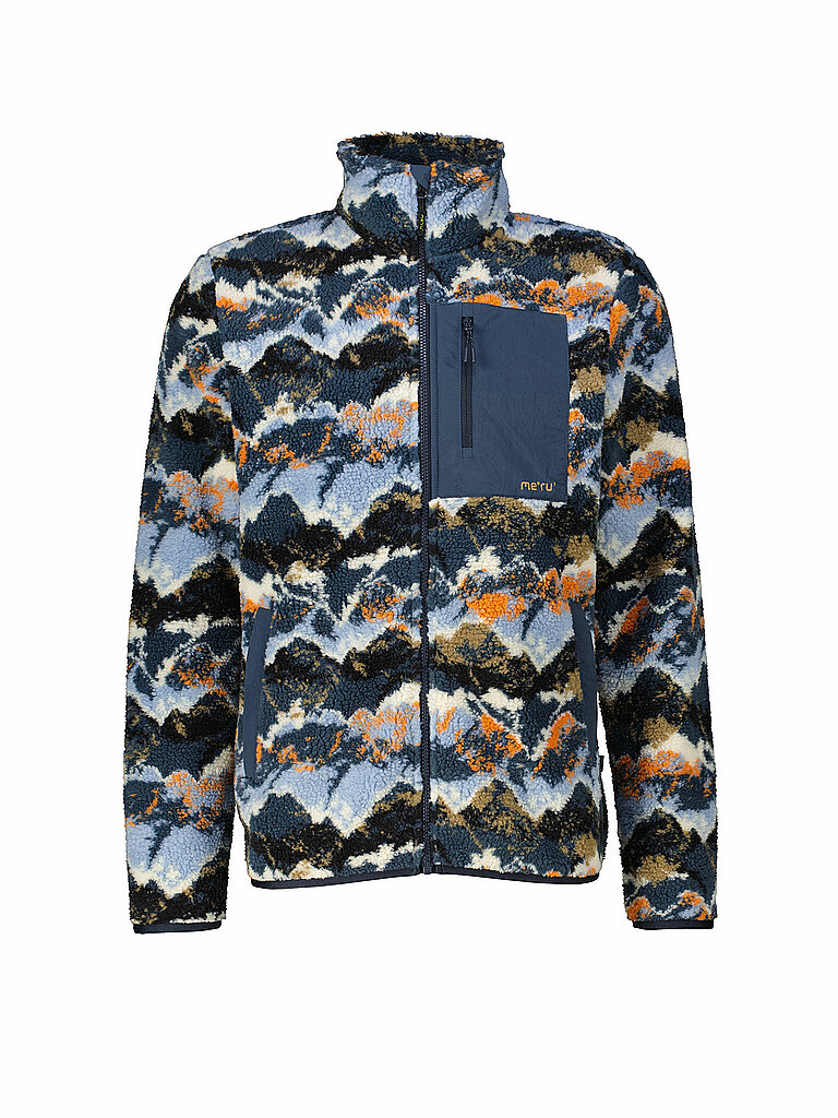 Meru Fleecejacke Stehkragen Kinnschutz Polyester hellblau