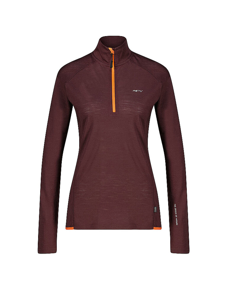 Meru Zipshirt Baselayer Merino braun