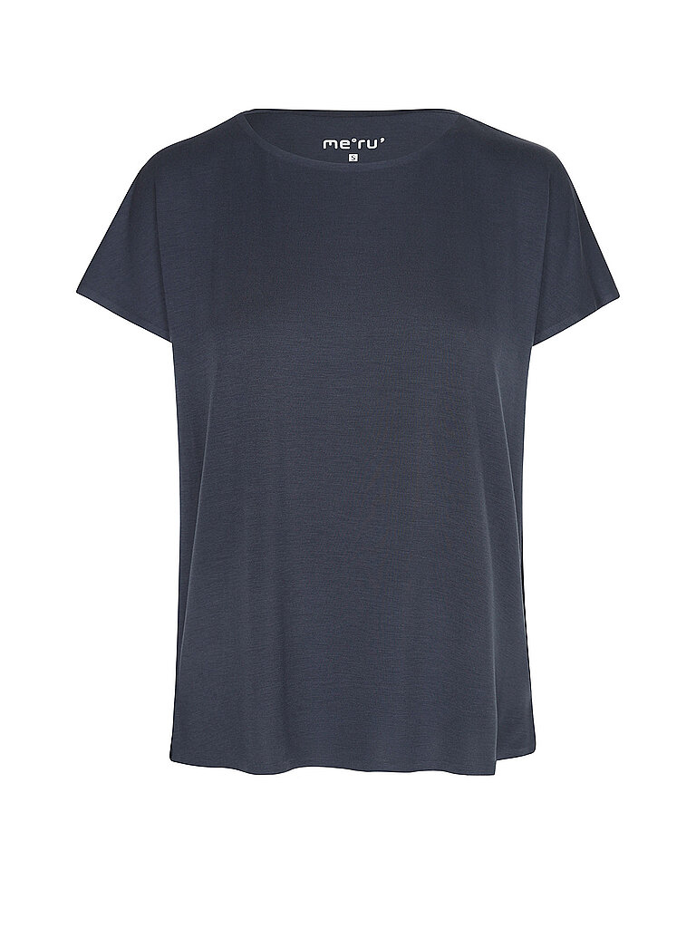 Meru Funktionsshirt Ellenbrook Rundhalsausschnitt Polyester-Tencel Dunkelblau