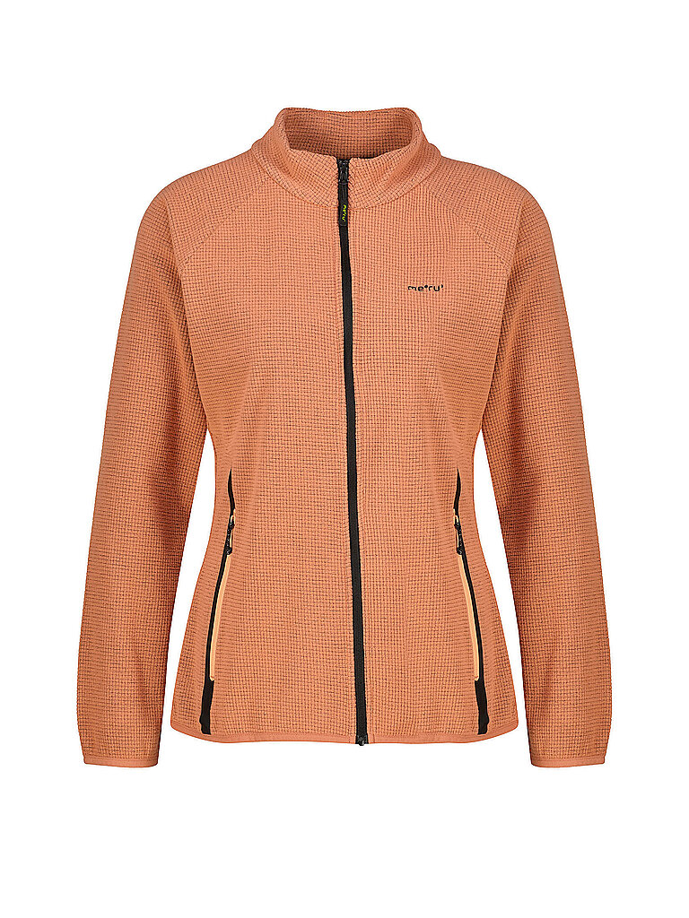 Meru Hoodie Fleece Stand Collar Pockets Koralle