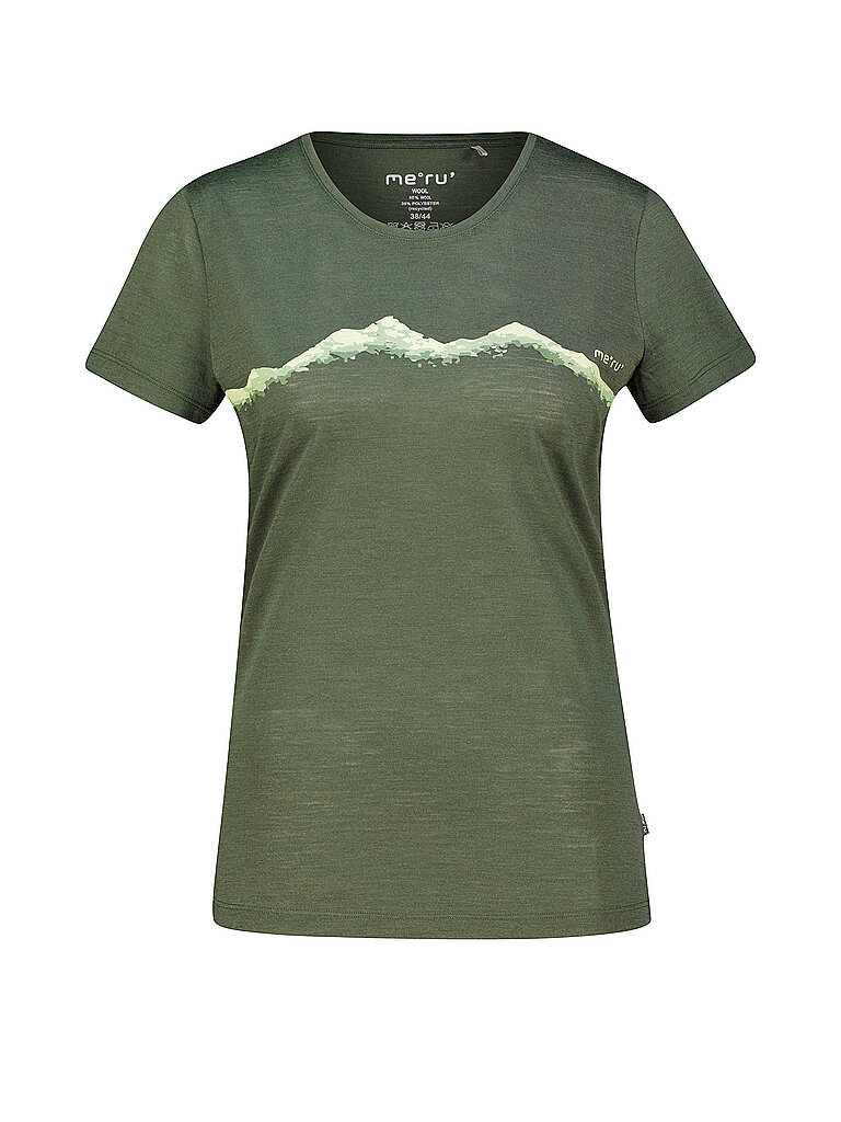 Damen Funktionsshirt Nelas Woolmix dunkelgrün 46 W