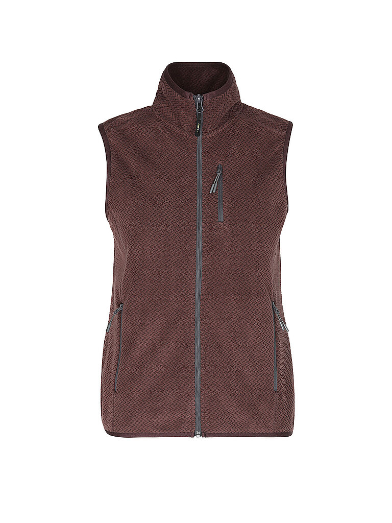MERU Damen Fleeceweste Ajaccio Jacquard dunkelrot | 34