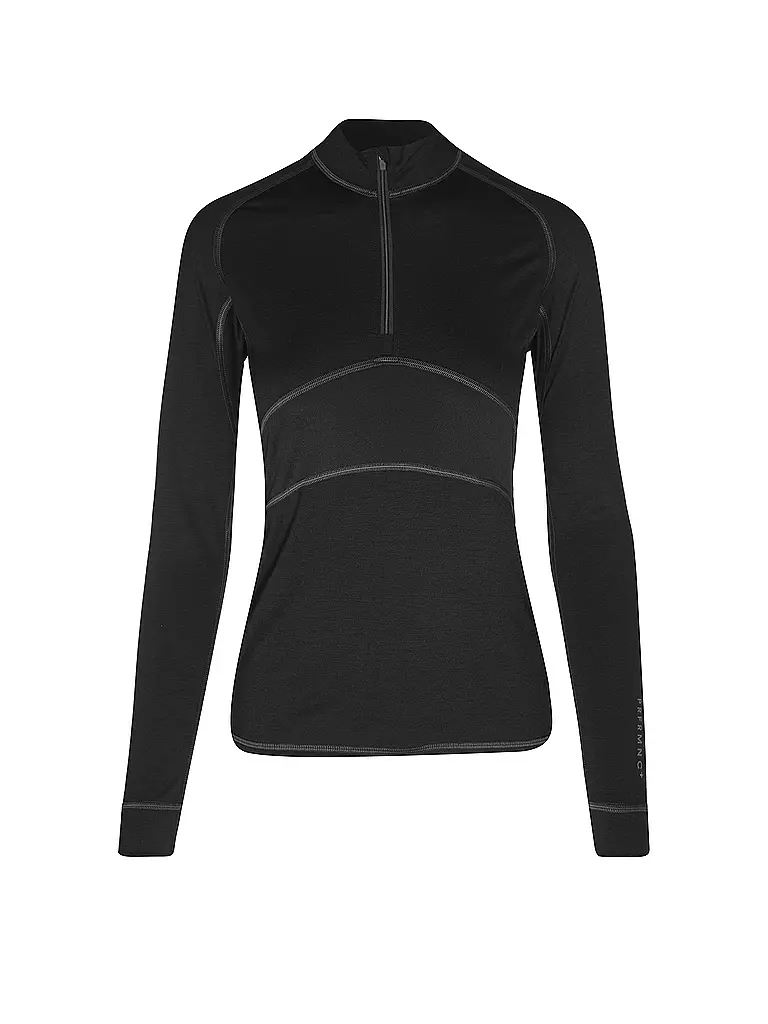 MEY | Damen Unterzieh Zipshirt PRFRMNC+ | schwarz