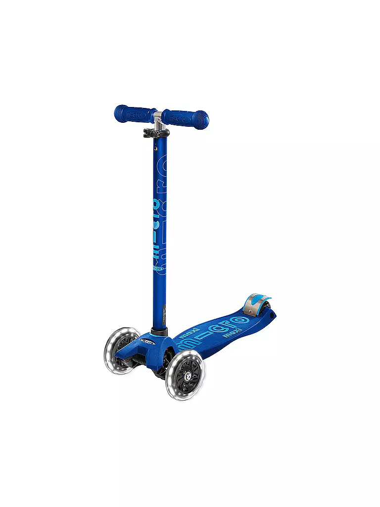 Roller Mit Großen Rädern Für Erwachsene MICRO Kinder Scooter Maxi Micro Deluxe mit LED Rädern dunkelblau