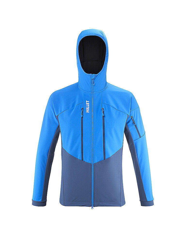 Herren Touren Softshelljacke White Shield Hoodie blau XL M