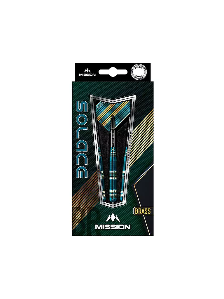 MISSION | Steeldart-Pfeile Solace M2 Brass 23g | blau