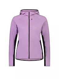 MONS ROYALE | Damen Fleecejacke Approch Merino Gridlock Hoodie | lila