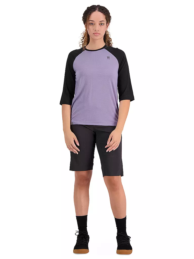 MONS ROYALE | Damen Radshirt Tarn Merino Shift Raglan 3/4 | lila