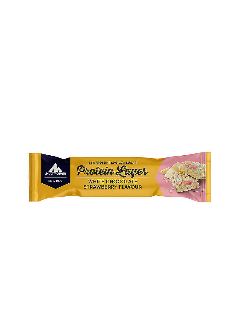 MULTIPOWER | Proteinriegel Protein Layer White Chocolate Strawberry Flavour 50g | keine Farbe