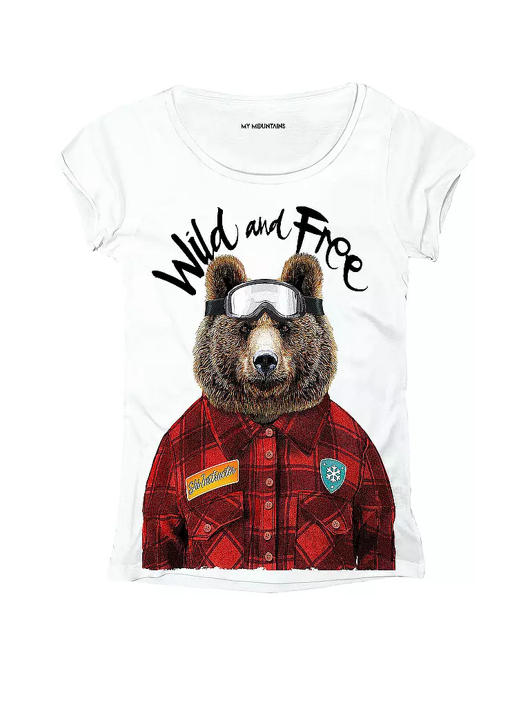 MY MOUNTAINS | Herren T-Shirt Wild and Free | weiss