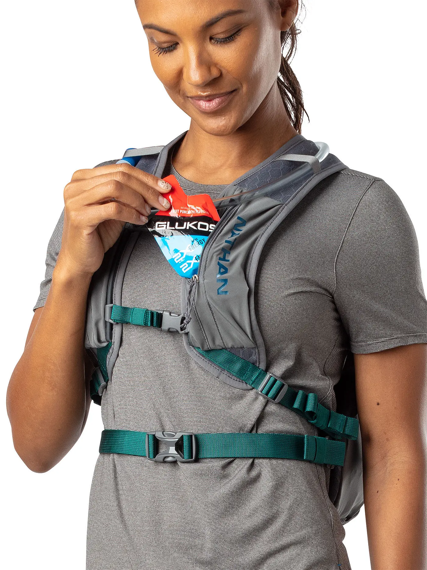 NATHAN | Rucksack Crossover 10L inkl. 1,5L Blase | grau