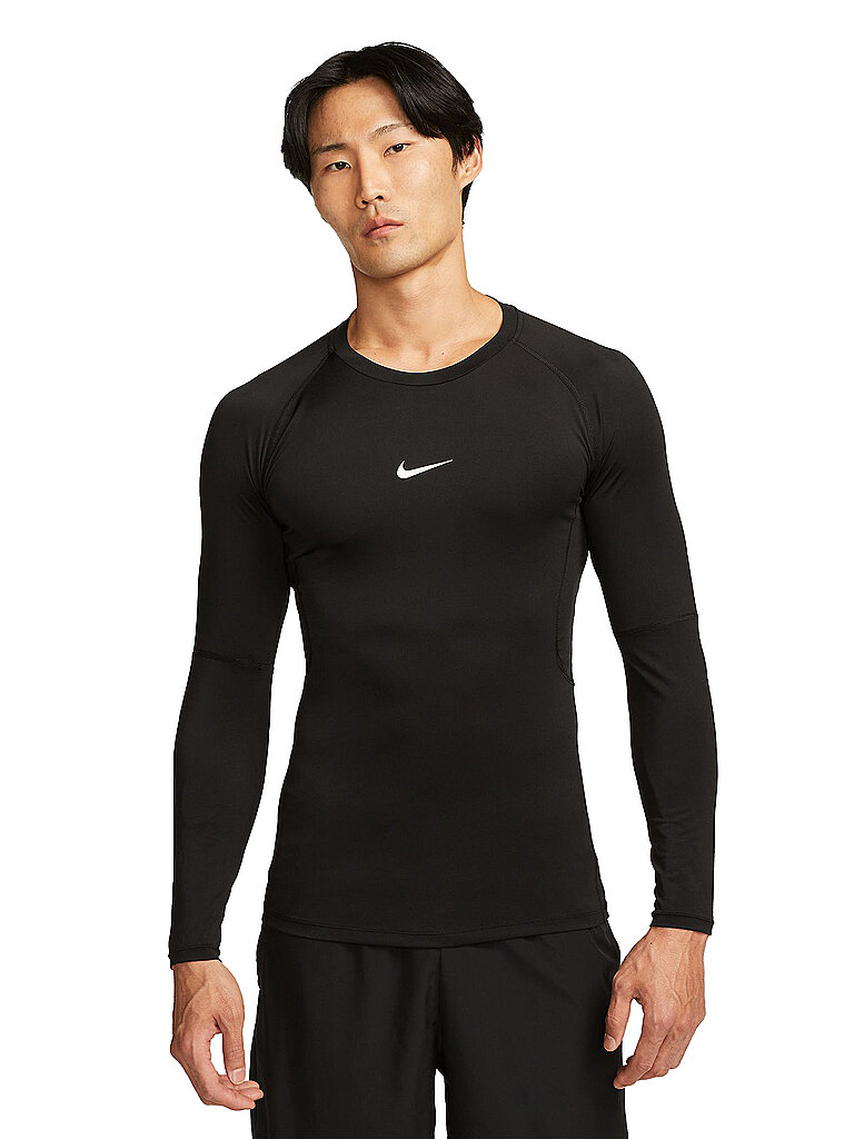 Nike Fitnessshirt Langarm Pro Schwarz