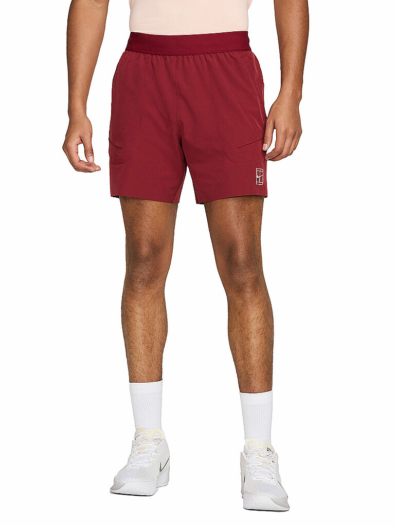 Nike Tennisshort Advantage 4-Wege-Stretch Polyester dunkelrot