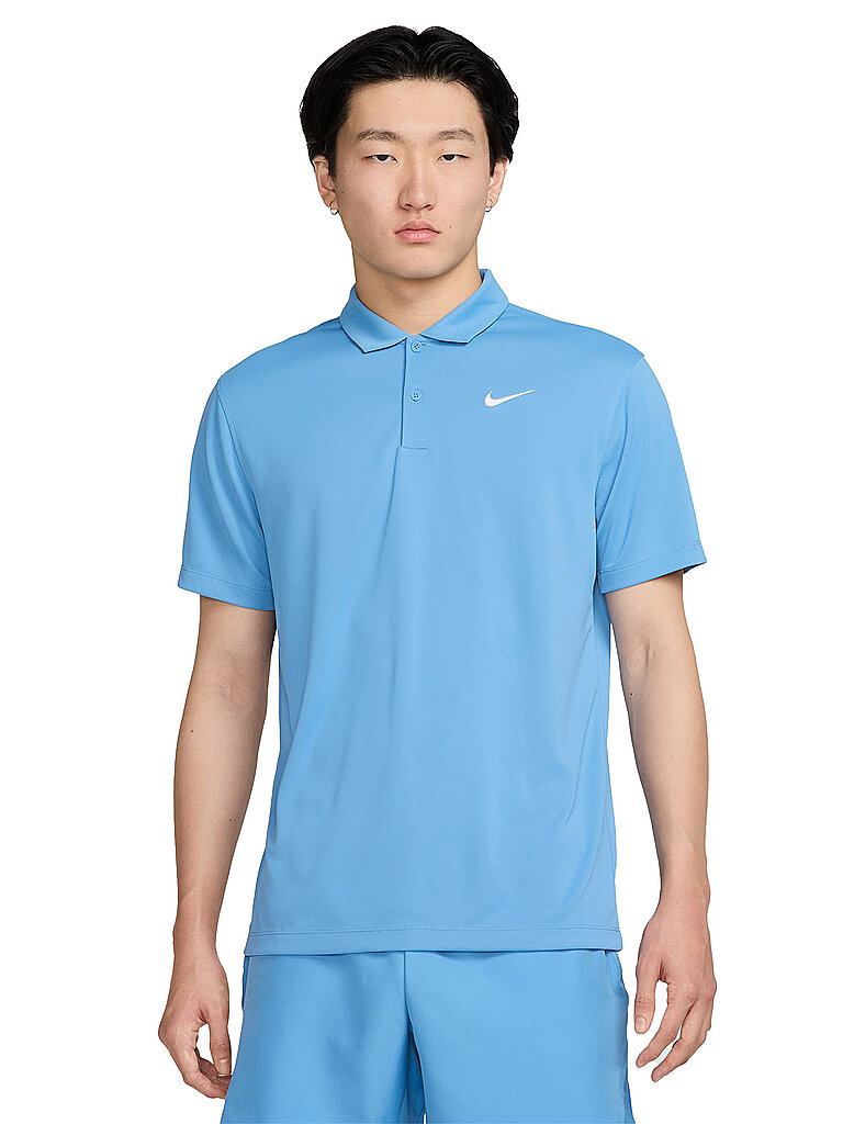 Nike Tennispolo NikeCourt Dri-FIT Polyester Hellblau