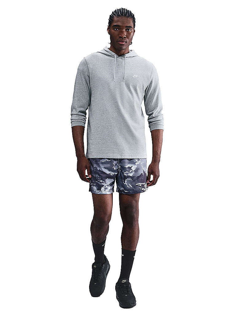 Nike Hoodie Fleece Rippbündchen Grau