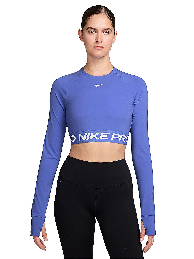 Nike Sportshirt Crop Pro Stretch Blau