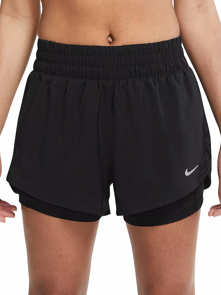 NIKE | Damen 2in1 Laufshort Dri-FIT One 3" Mid-Rise | schwarz