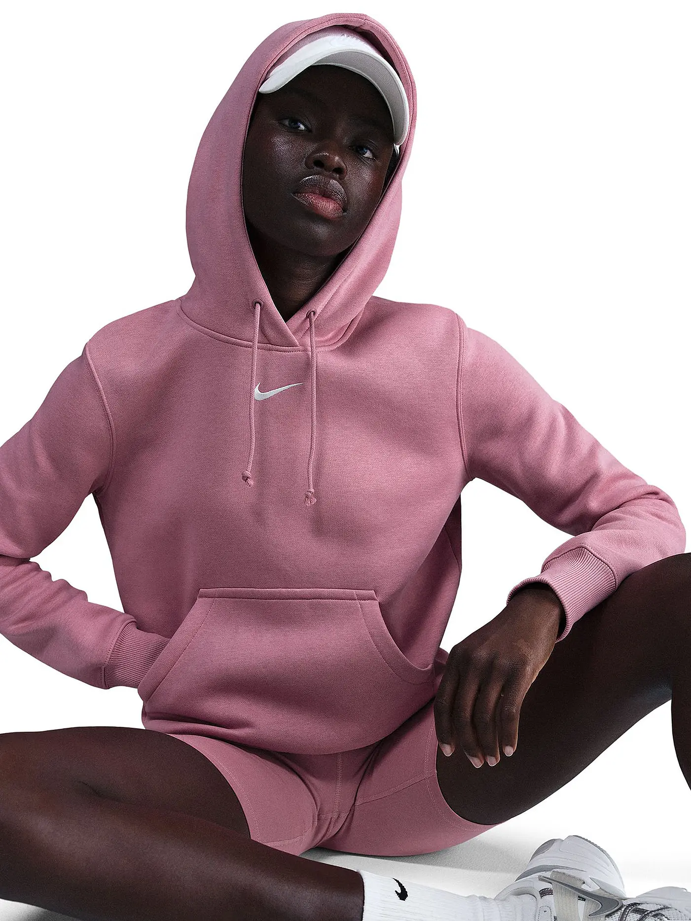 NIKE | Damen Fitnesshoodie Sportswear Phoenix Fleece | rosa