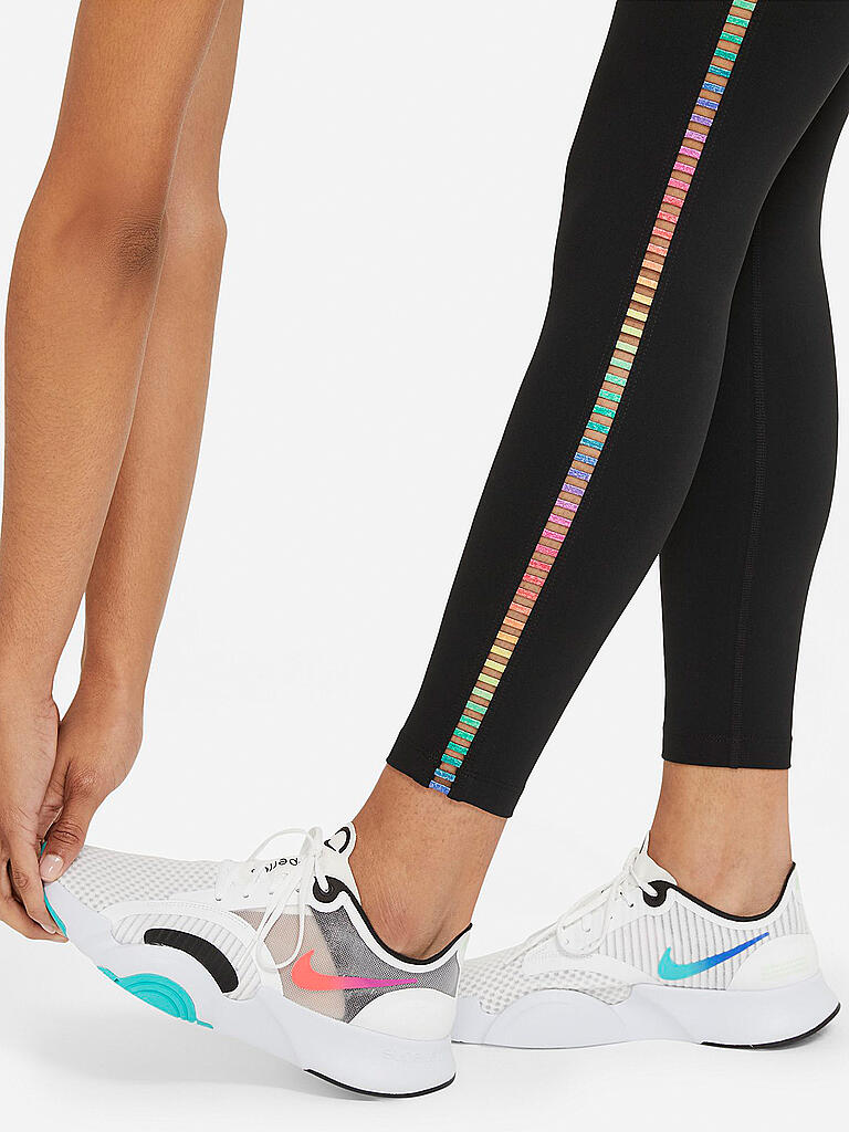 NIKE | Damen Fitnesstight One Rainbow Ladder 7/8 | schwarz