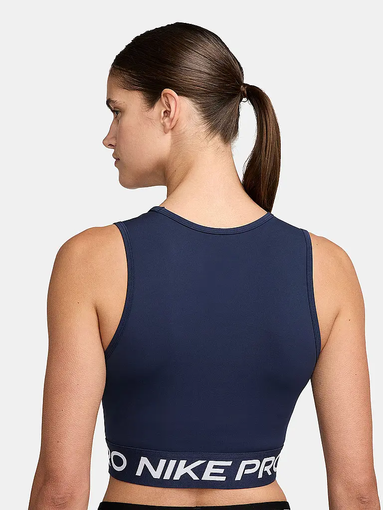 NIKE | Damen Fitnesstop Pro Cropped | dunkelblau