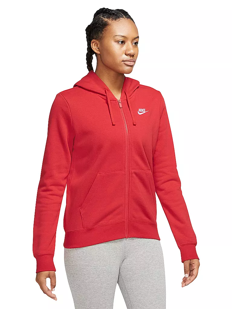 NIKE | Damen Jacke Sportswear Club Fleece  | rot